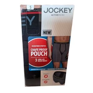 Jockey Active Microfiber Boxer Briefs Mens Small Black 3 Pack Staycool Underwear